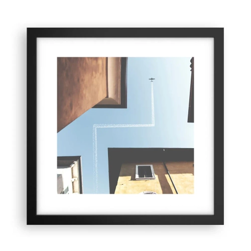 Plakat i sort ramme - Over den urbane labyrint - 30x30 cm