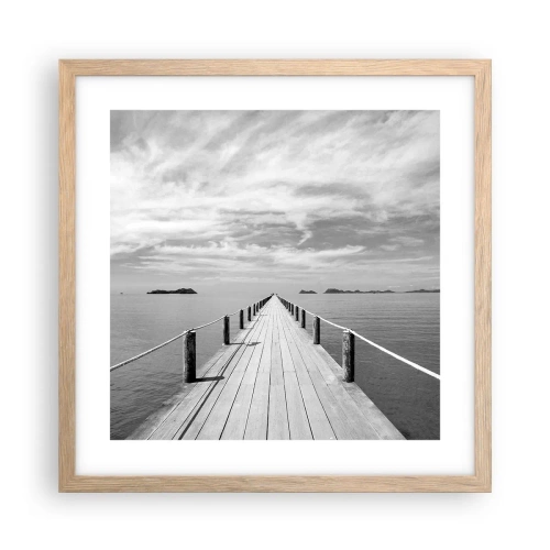 Plakat i ramme af lyst egetræ - Eller måske en rejse... - 40x40 cm