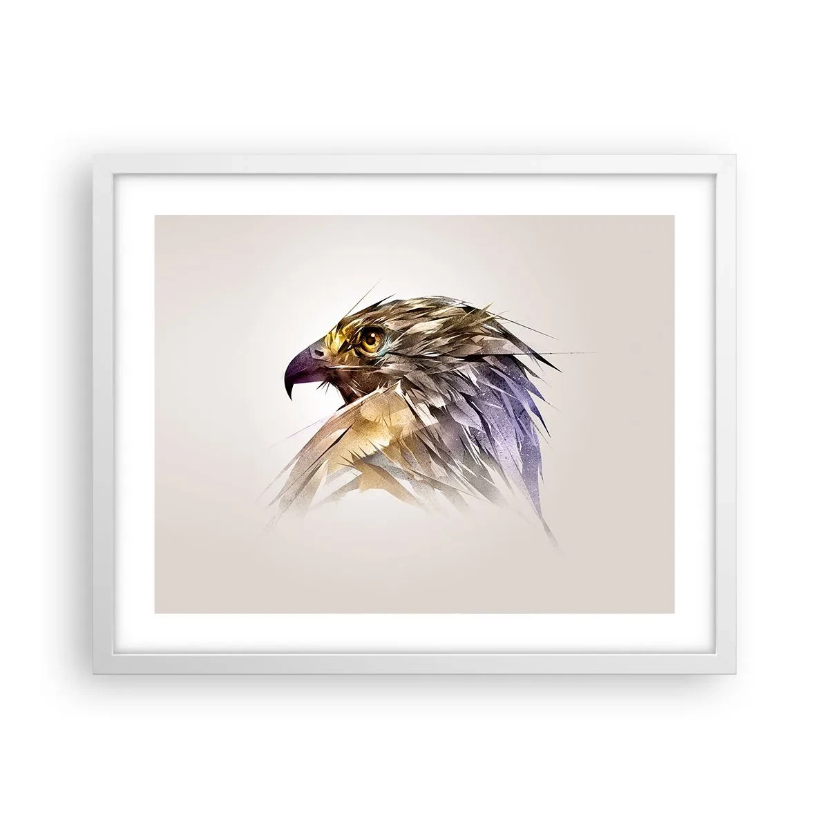 Plakat i hvid ramme - Portræt af en kriger - 50x40 cm