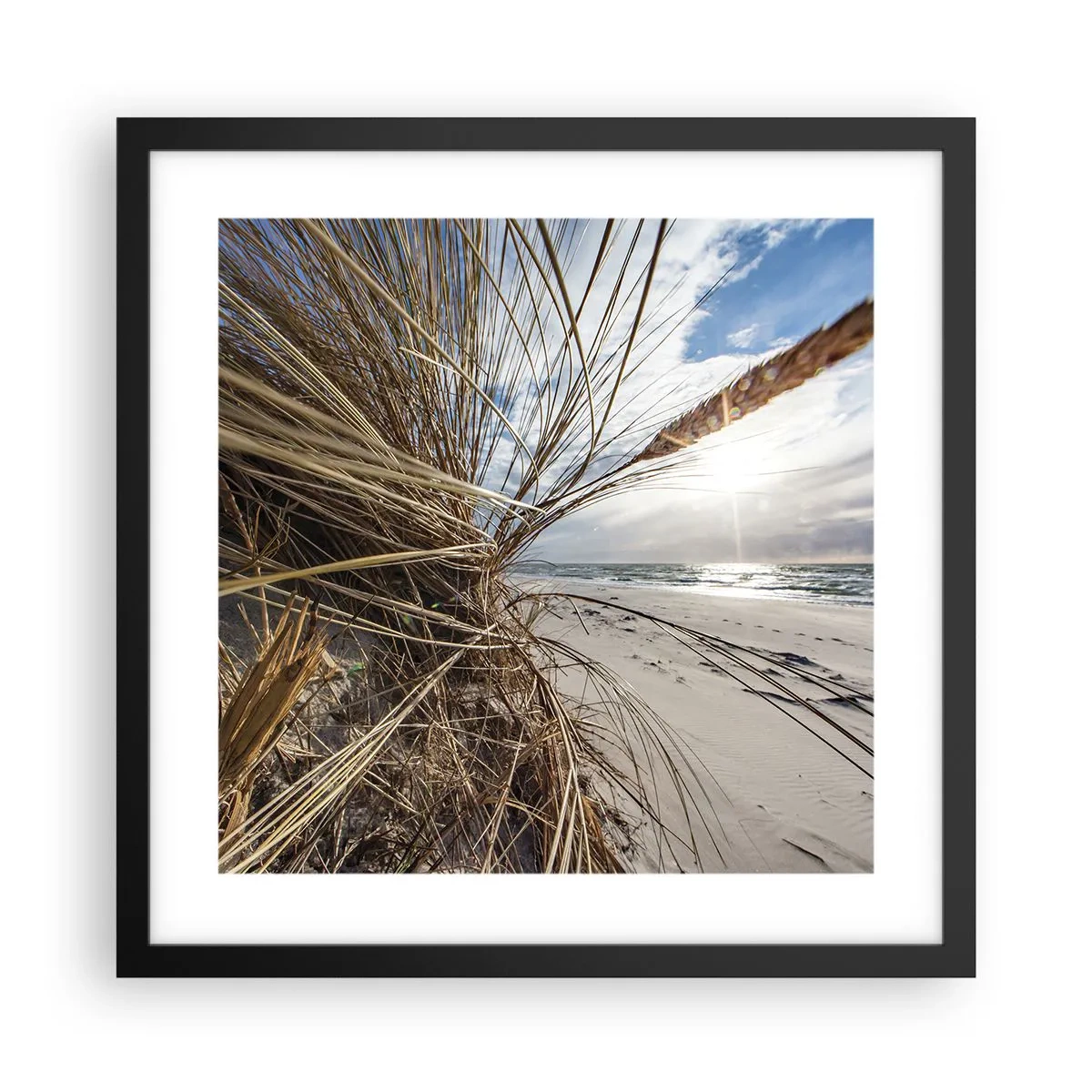 Plakat i sort ramme - Et møde mellem elementerne - 40x40 cm