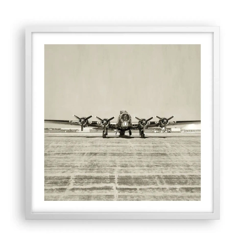 Plakat i hvid ramme - Som altid klar - 50x50 cm