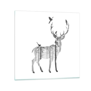 Billede på glas - Skovens gode ånd - 60x60 cm