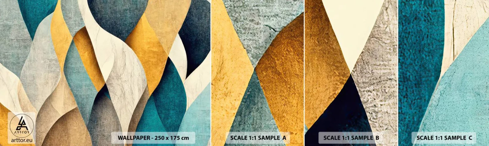 Fototapet Prøve Standard Eco - Rytme og bølger - Abstraktion, Stykke, Udslidt - 100x30 cm