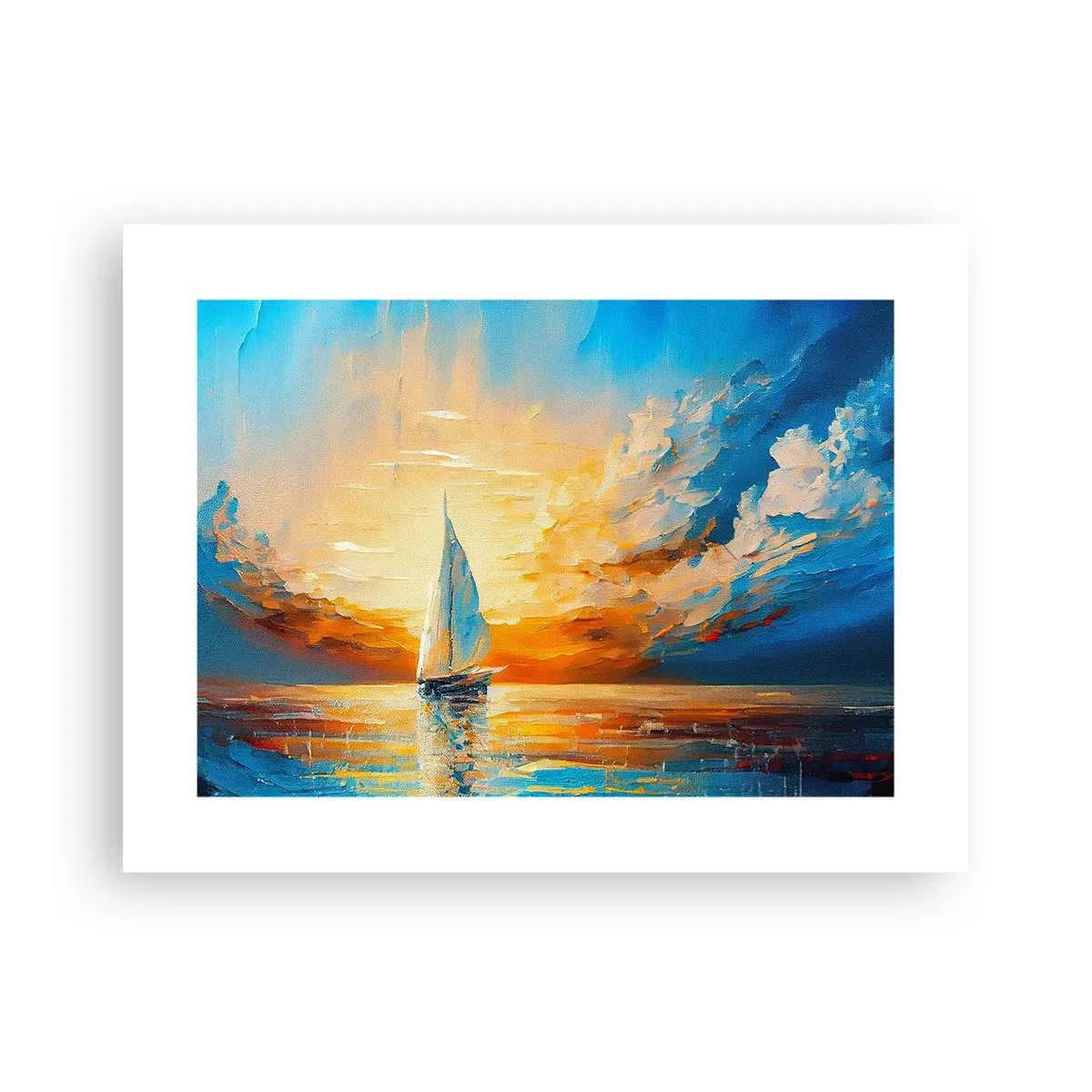 Plakat - Sejler i guld - 40x30 cm