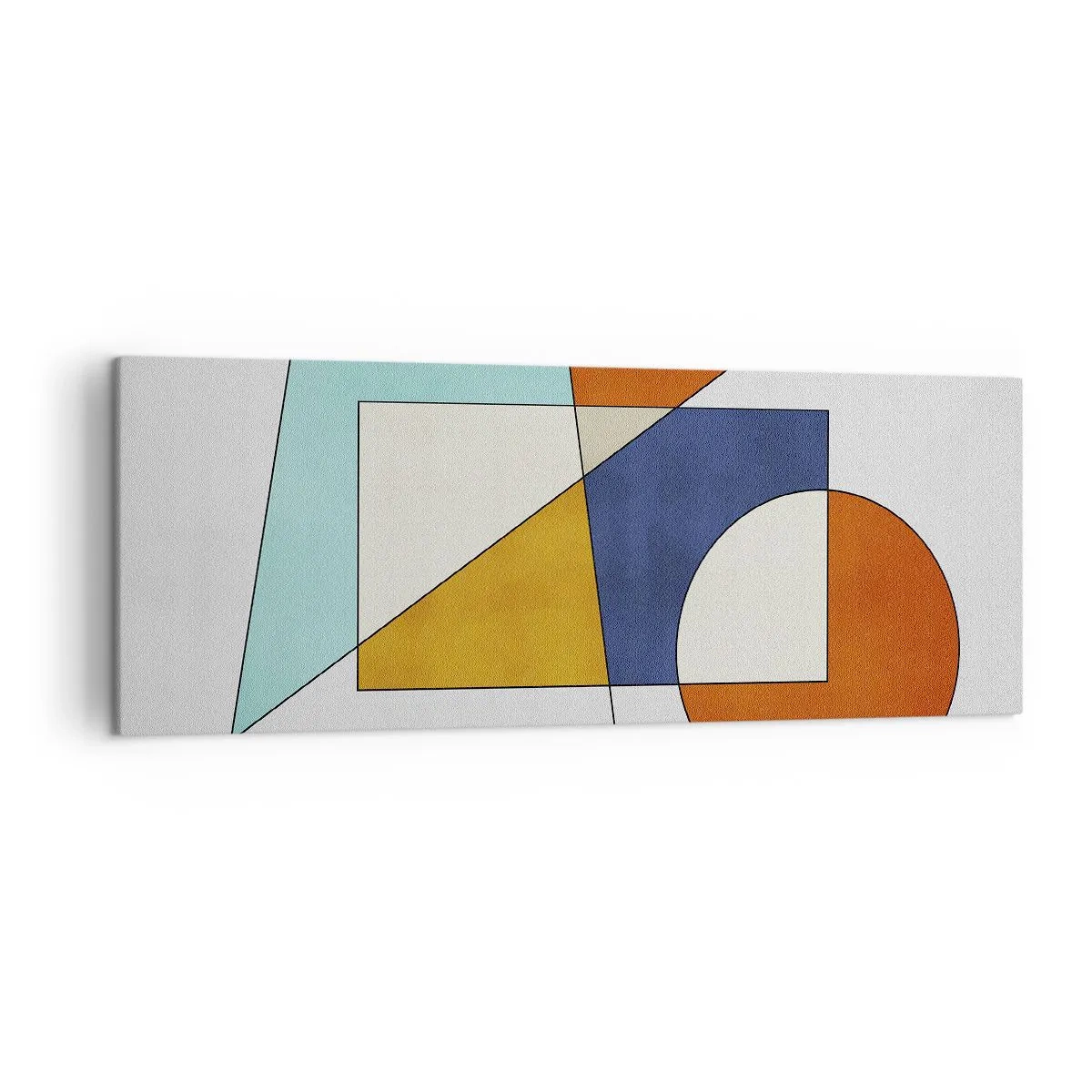 Lærredstryk - Billede på lærred - Abstraktion: modernistisk leg - 140x50 cm