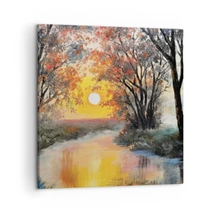 Lærredstryk - Billede på lærred - Efterårs atmosfære - 50x50 cm