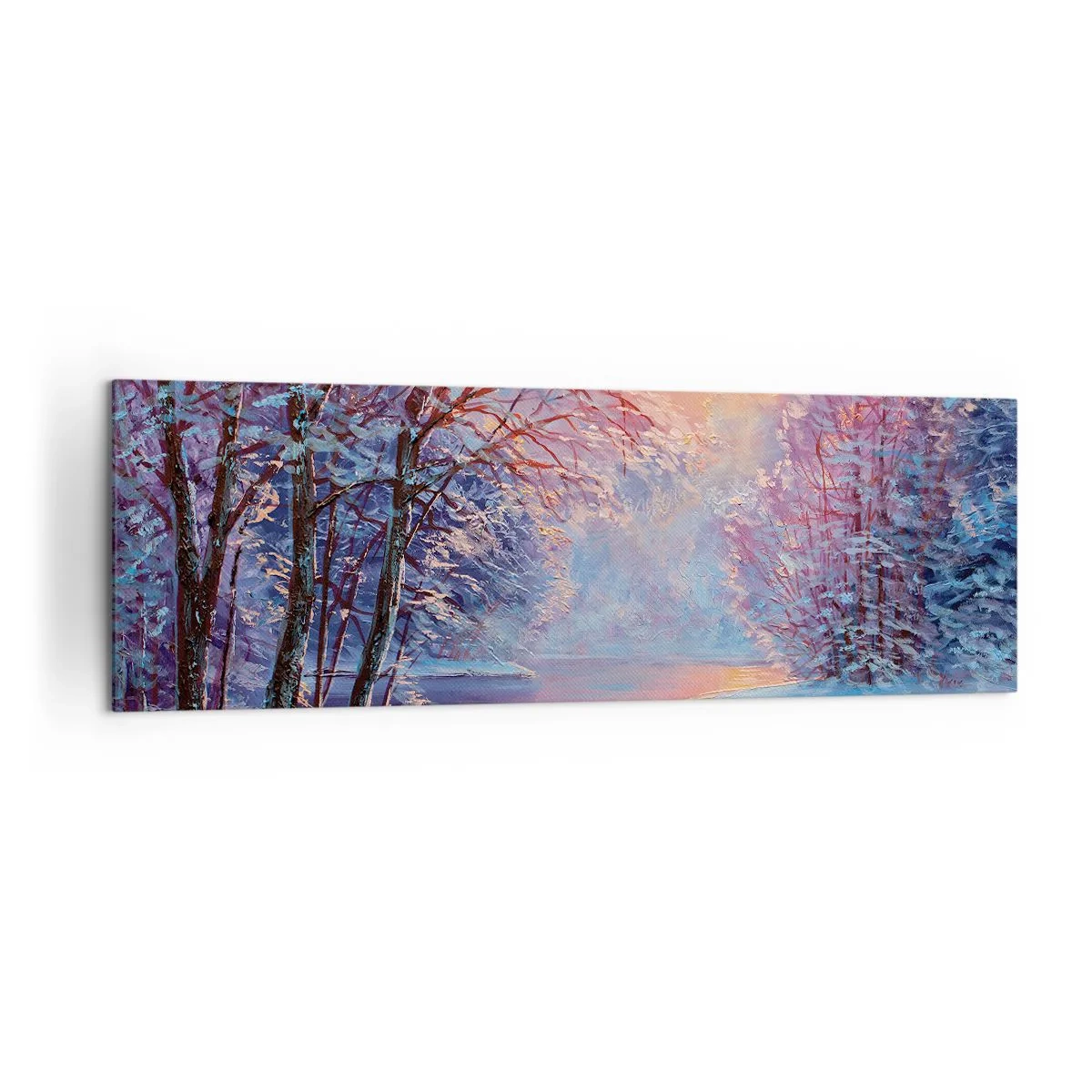 Lærredstryk - Billede på lærred - Vinterens farver - 160x50 cm