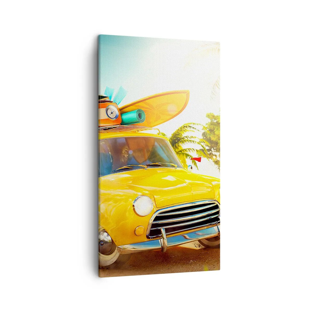 Lærredstryk - Billede på lærred - En rejse for mere end et smil - 45x80 cm