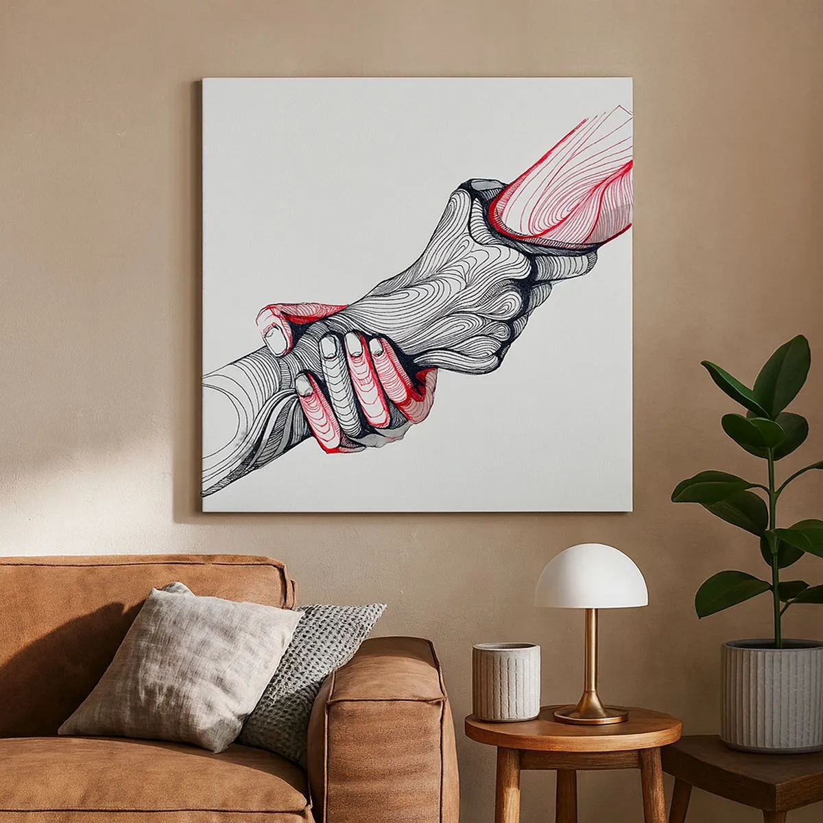 Lærredstryk - Billede på lærred - Du er i gode hænder - 30x30 cm