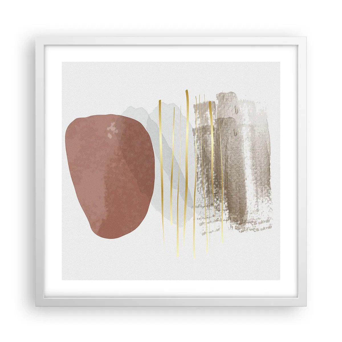 Plakat i hvid ramme - Abstrakt kolonnade - 50x50 cm