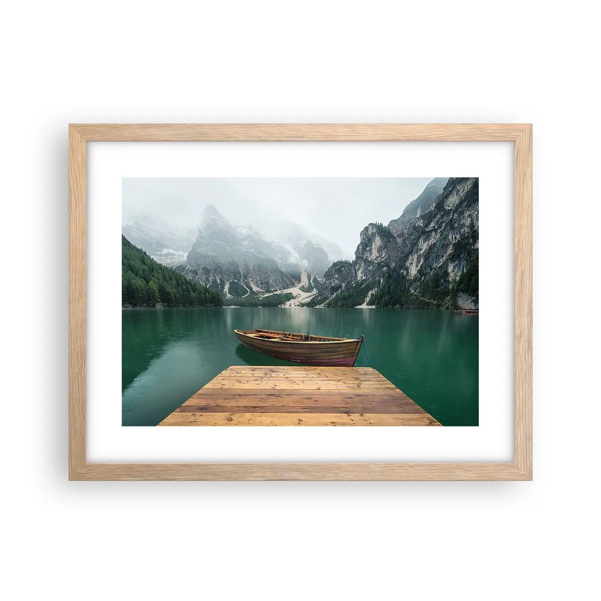 Plakat i ramme af lyst egetræ - "Og stolte pander" - 40x30 cm