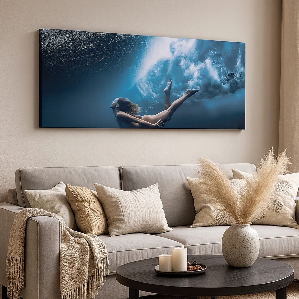 Lærredstryk - Billede på lærred - Den moderne havfrue - 30x30 cm
