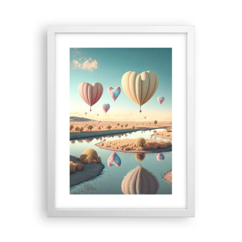Plakat i hvid ramme - Kærlighed lader dig svæve - 30x40 cm