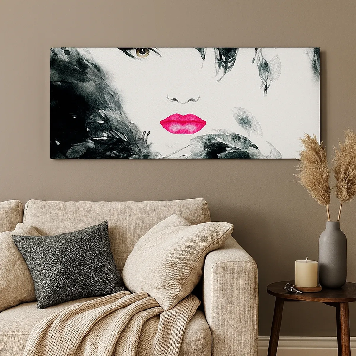 Lærredstryk - Billede på lærred - OBS! Femme fatale - 30x30 cm