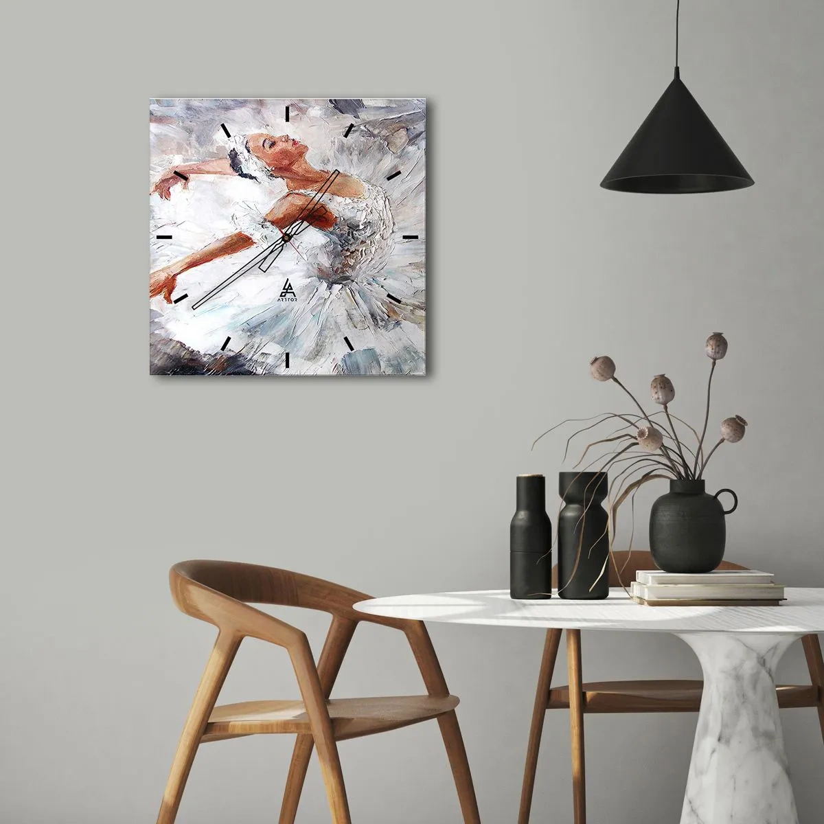 Vægur, Uret - Blød og let som tyl - 30x30 cm