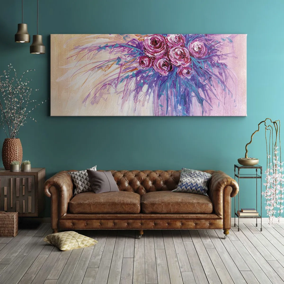 Lærredstryk - Billede på lærred - Rose springvand - 160x50 cm