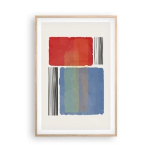 Plakat i ramme af lyst egetræ - Geometriens ånd og bogstav - 61x91 cm