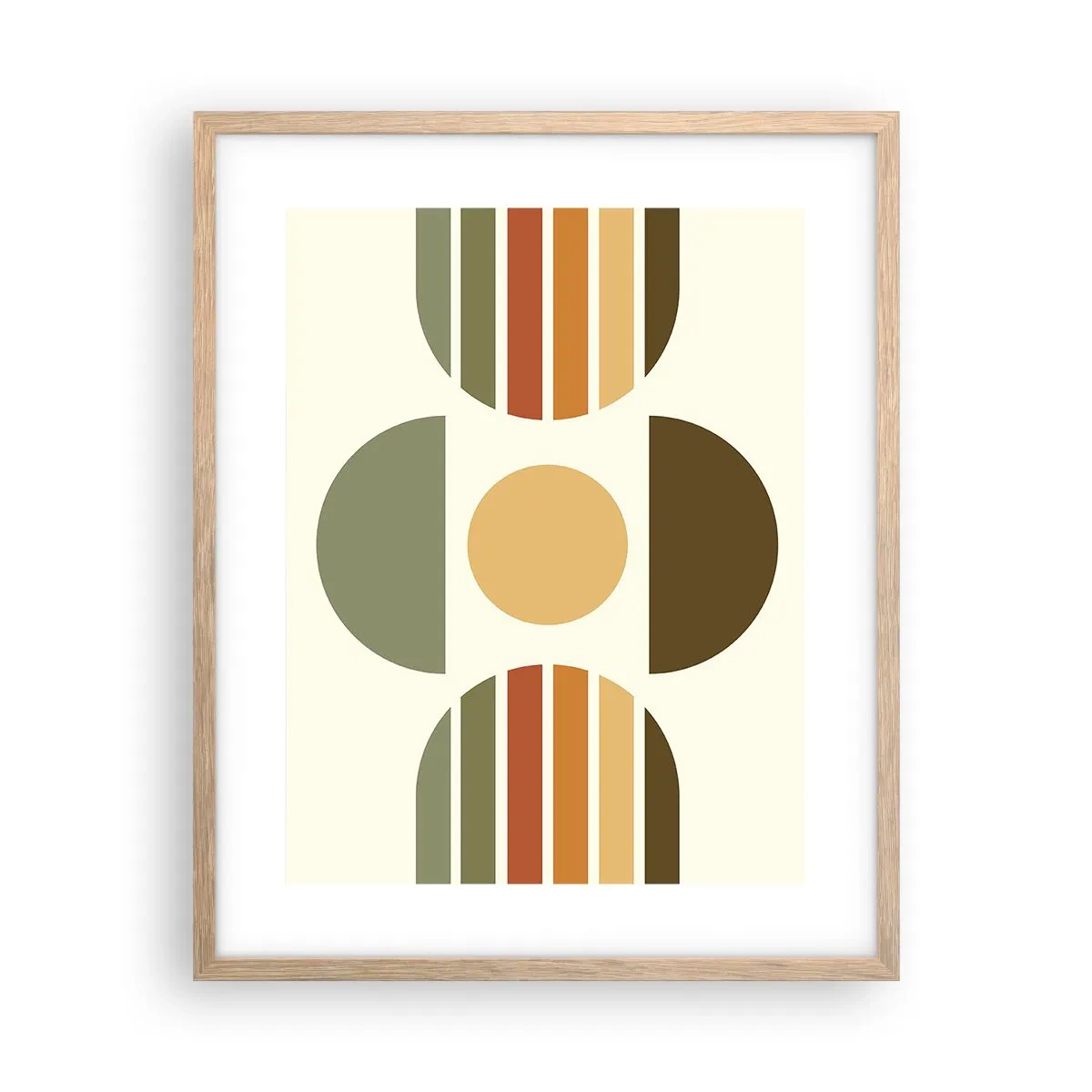 Plakat i ramme af lyst egetræ - I jordfarver - 40x50 cm