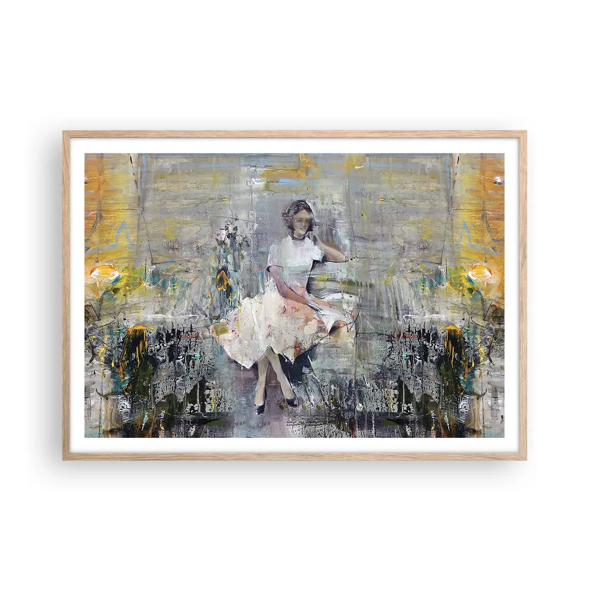 Plakat i ramme af lyst egetræ - Klassisk og moderne - 100x70 cm