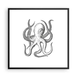 Plakat i sort ramme - Dans med bølger - 60x60 cm