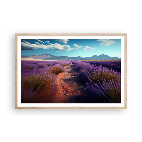 Plakat i ramme af lyst egetræ - Duftende marker - 91x61 cm