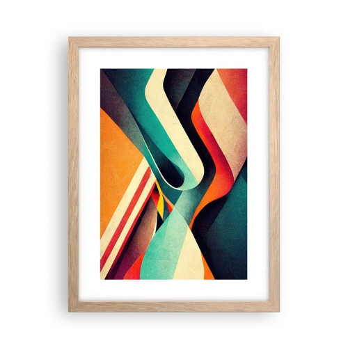 Plakat i ramme af lyst egetræ - Intens komposition - 30x40 cm