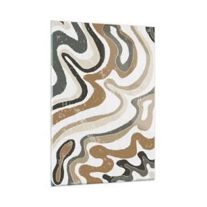 Billede på glas - Slyngninger af jordfarver - 50x70 cm