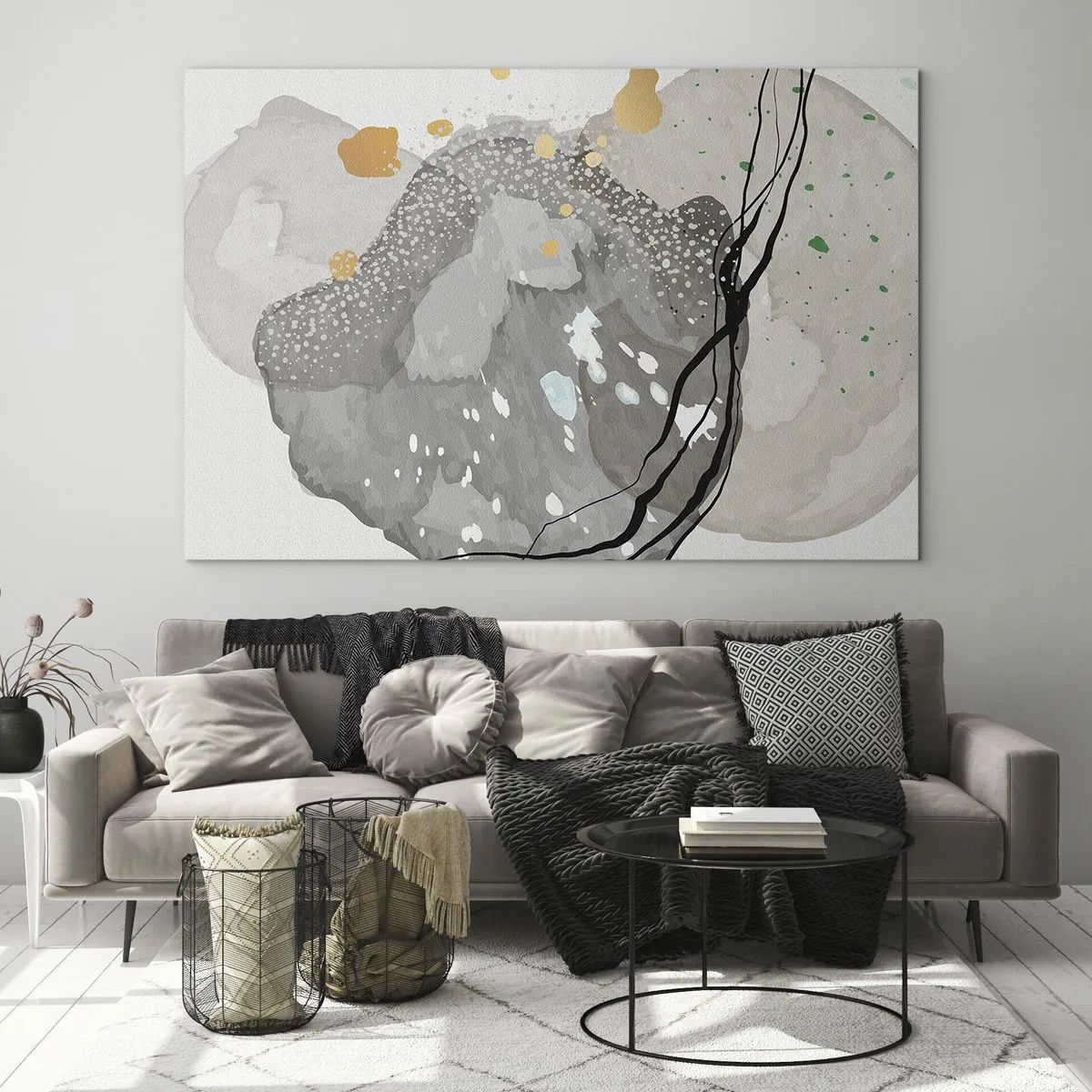 Billede på glas - Organisk komposition - 100x70 cm