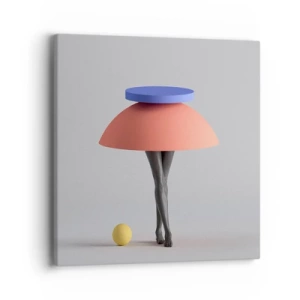 Lærredstryk - Billede på lærred - Surrealistisk komposition - 40x40 cm