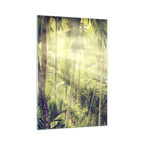 Billede på glas - I grønne gløder - 80x120 cm
