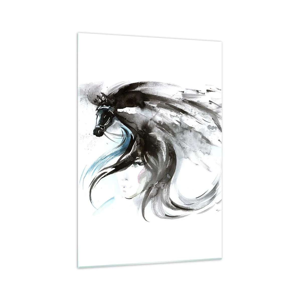 Billede på glas - Den sorte prins' galop - 70x100 cm