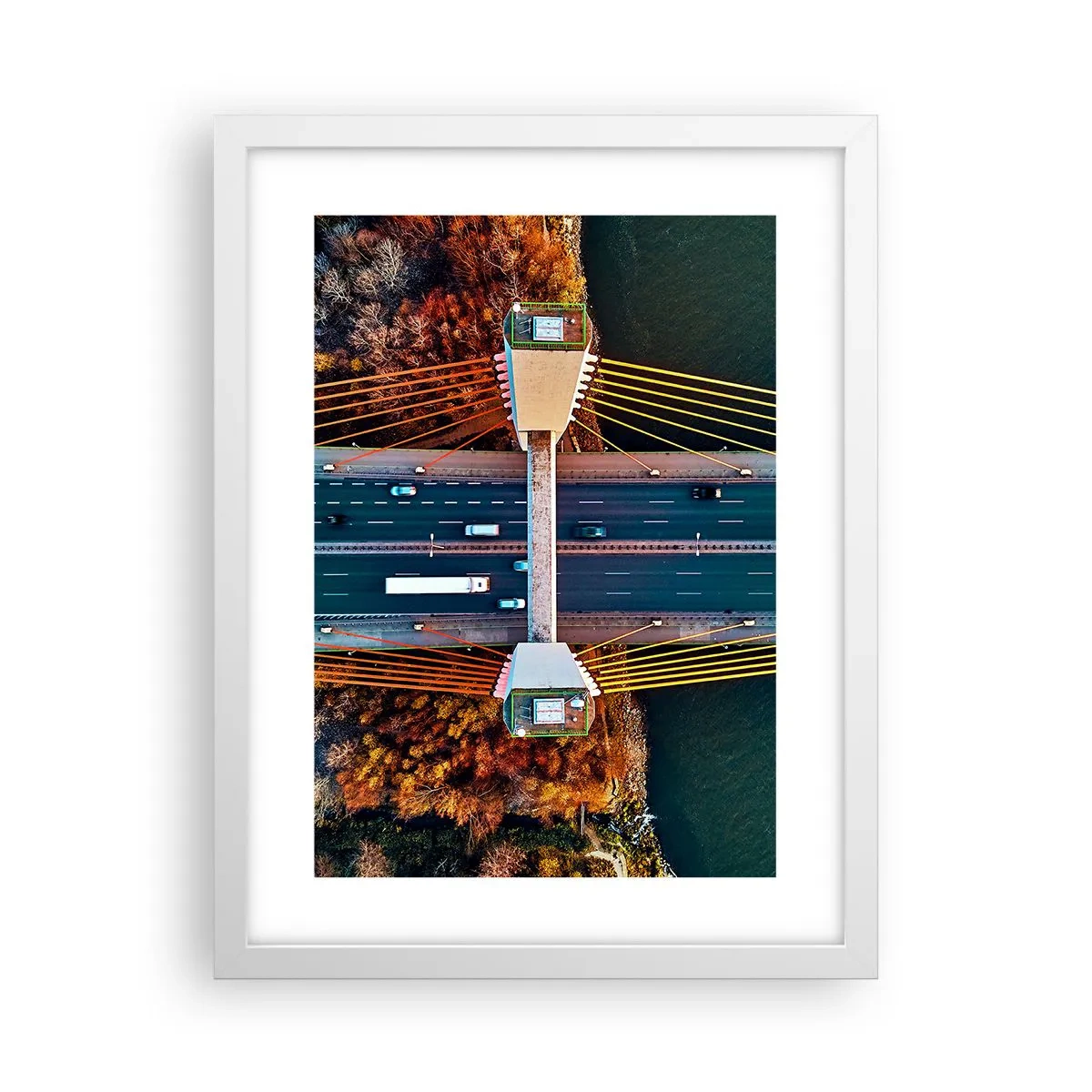 Plakat i hvid ramme - Bag vandet, bag skovene - 30x40 cm