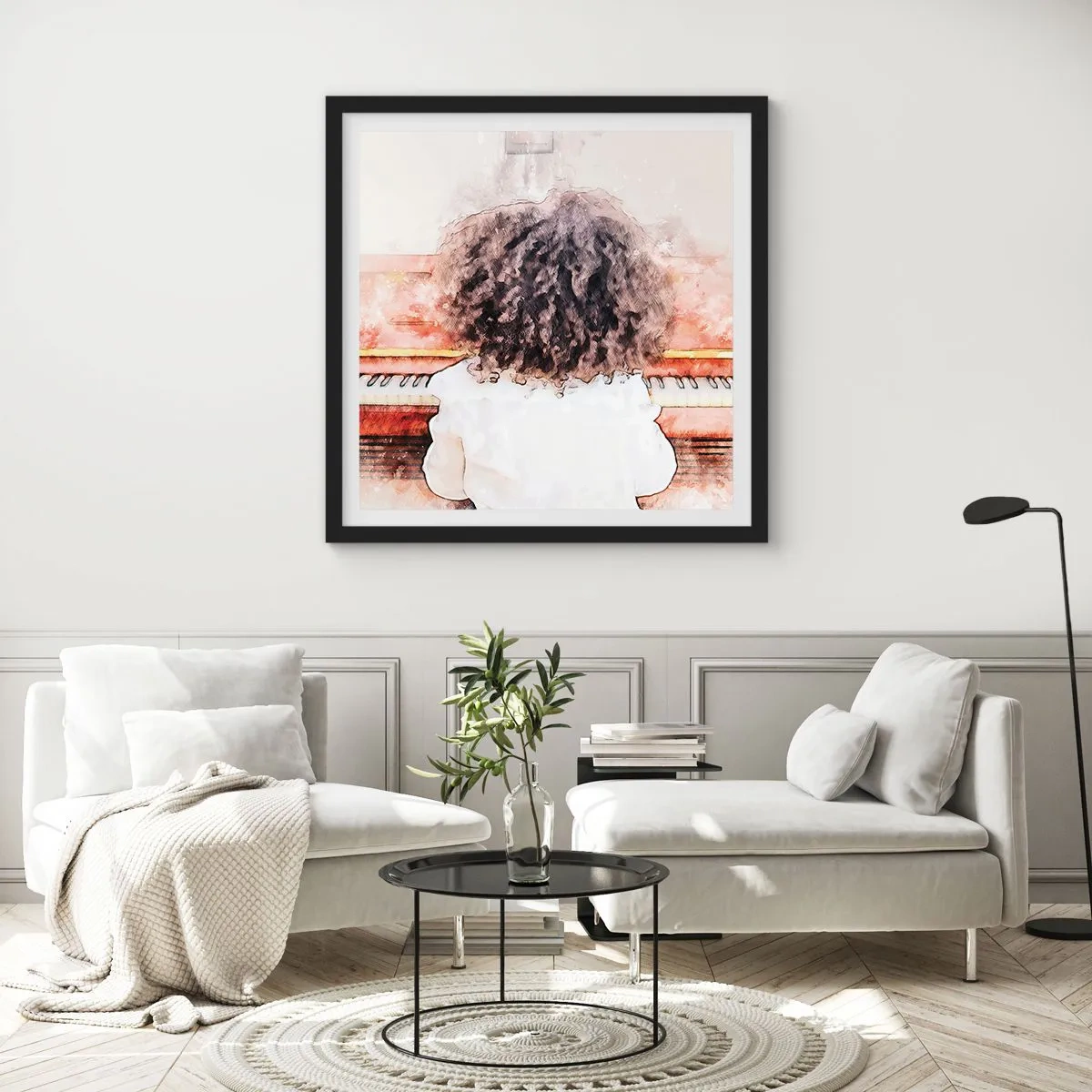 Plakat i sort ramme - i et ny verden - 30x30 cm