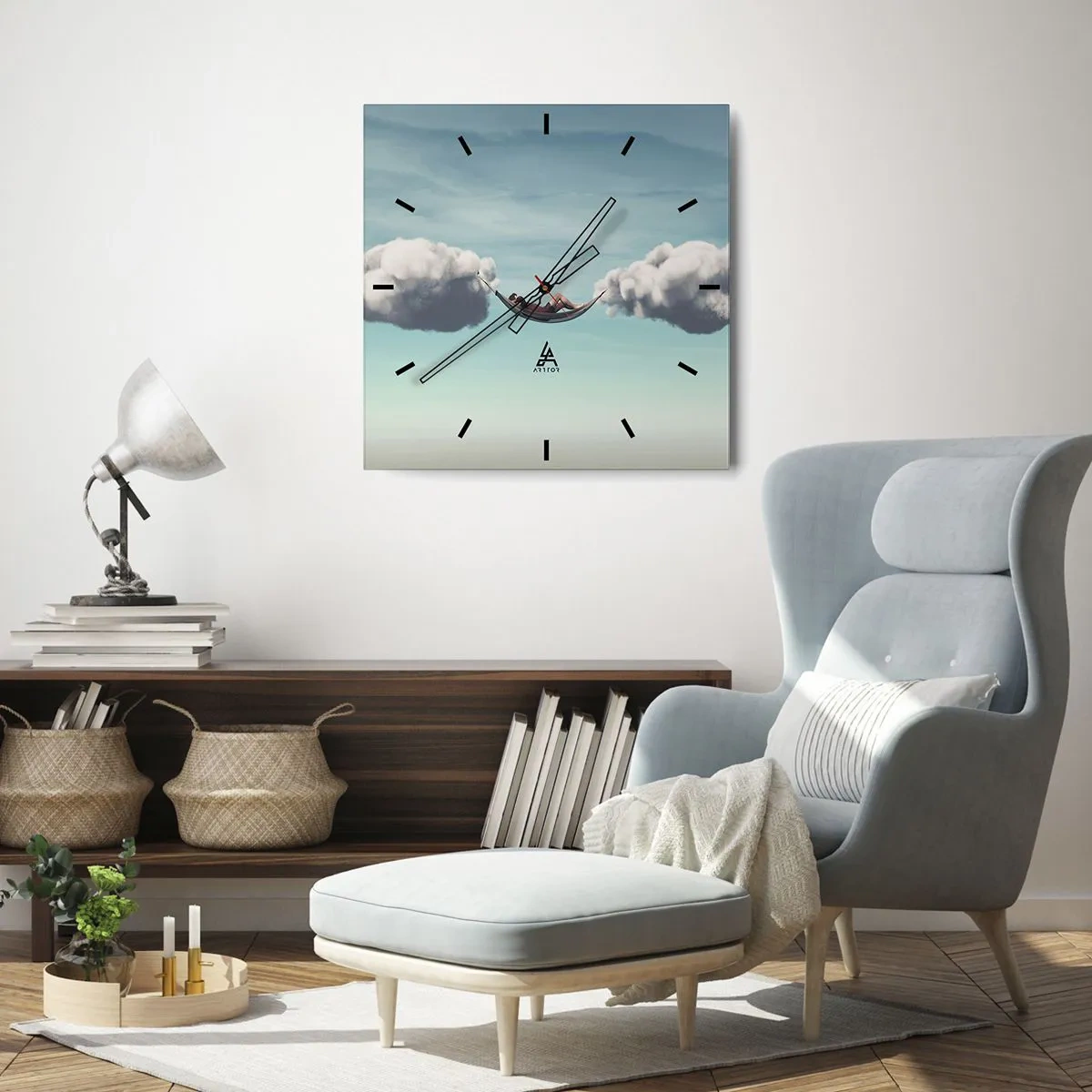 Vægur, Uret - Lykken i øjeblikket - 40x40 cm