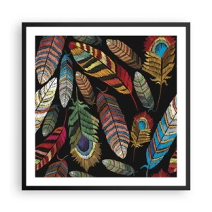 Plakat i sort ramme - Fuglekarneval - 60x60 cm