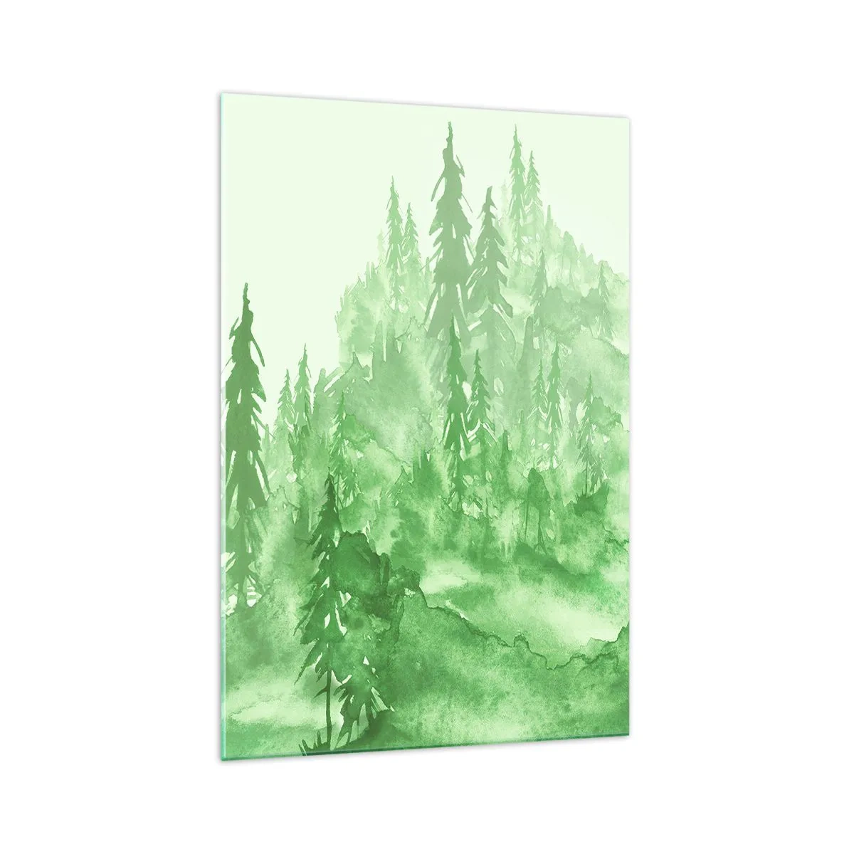 Billede på glas - Sløret af grøn tåge - 70x100 cm