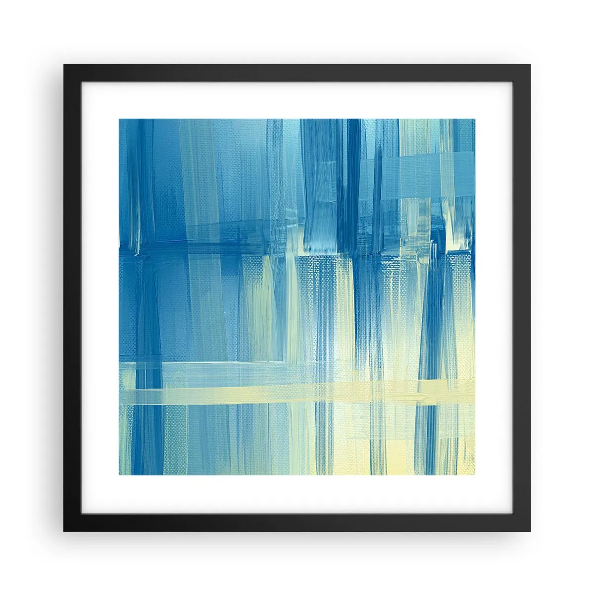 Plakat i sort ramme - Komposition i turkis - 40x40 cm