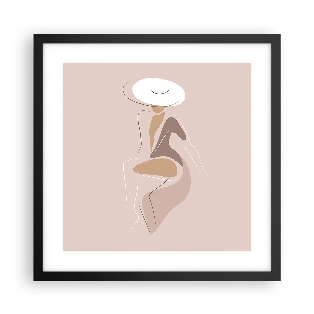 Plakat i sort ramme - En dame, der skal være - 40x40 cm