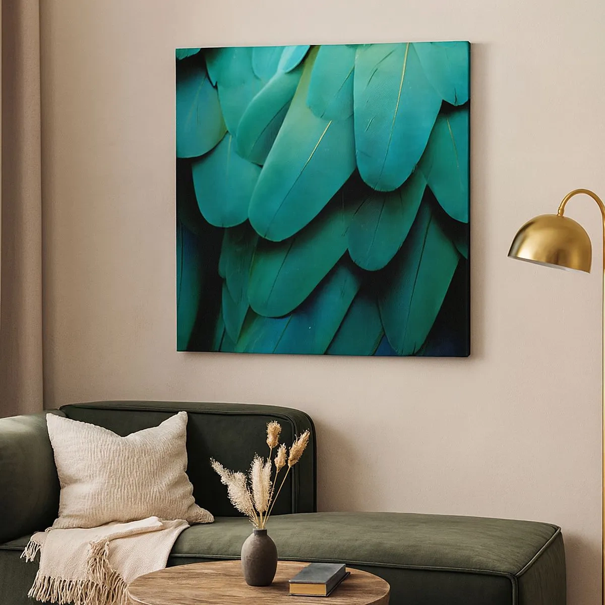 Lærredstryk - Billede på lærred - Papegøjenaturens præcision - 30x30 cm