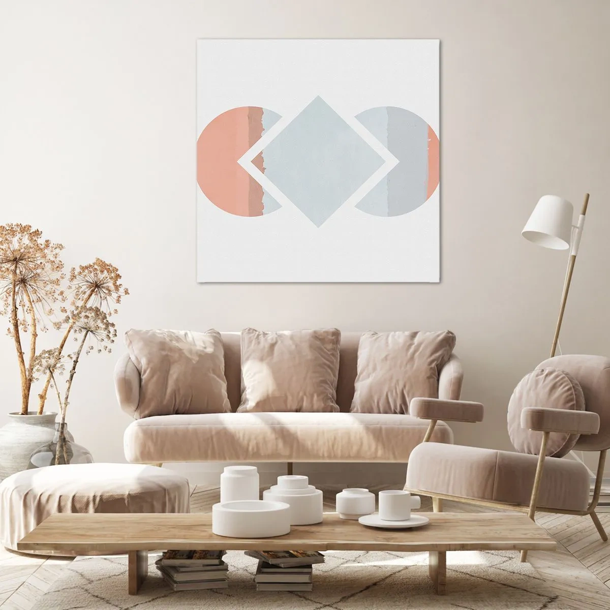 Lærredstryk - Billede på lærred - Situationen er klar - 70x70 cm