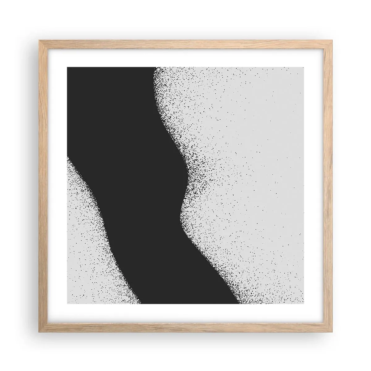 Plakat i ramme af lyst egetræ - Flydende balance - 50x50 cm