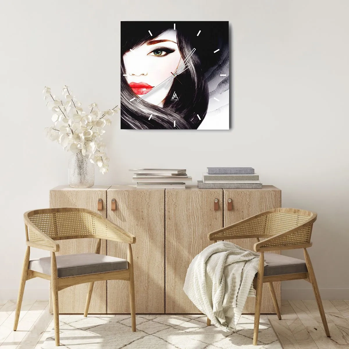 Vægur, Uret - Safir blik - 30x30 cm