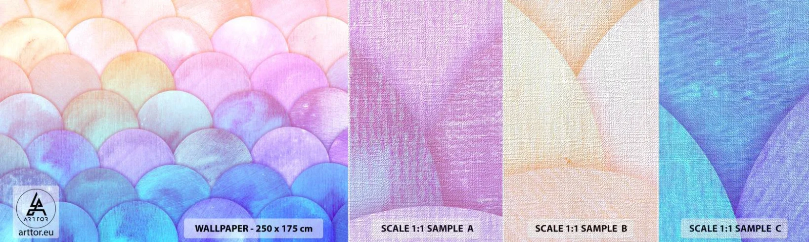 Prøve Fototapet Premium Canvas - Perleskaller - Pastel, Bobler, Vægt - 100x30 cm