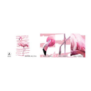 Prøve Fototapet Selvklæbende Deluxe Sticker - Med værdighed, om end i pink - Flamingo, Fugl, Stykke - 100x30 cm