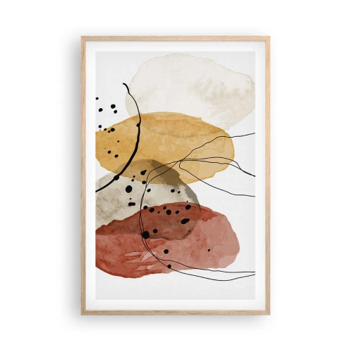 Plakat i ramme af lyst egetræ - Som lys, klar luft - 61x91 cm