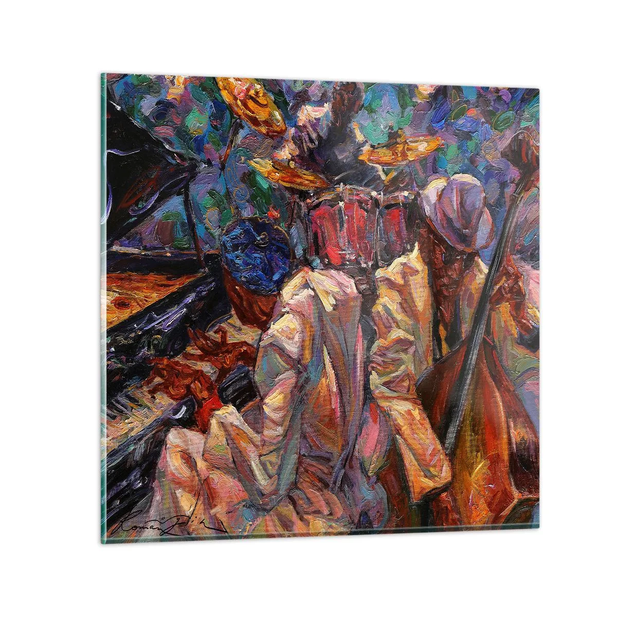 Billede på glas - I én rytme - 40x40 cm