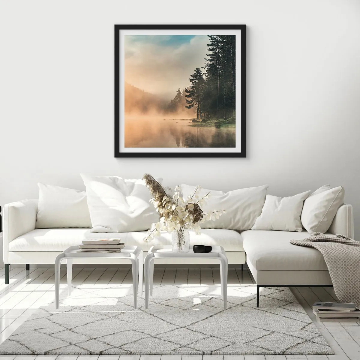 Plakat i sort ramme - En dags fødsel - 50x50 cm