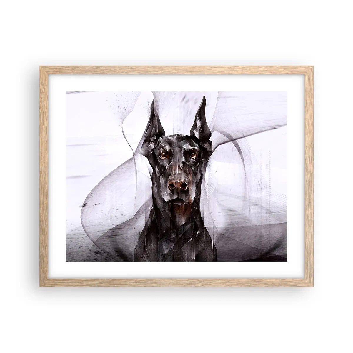 Plakat i ramme af lyst egetræ - Nobelt født - 50x40 cm