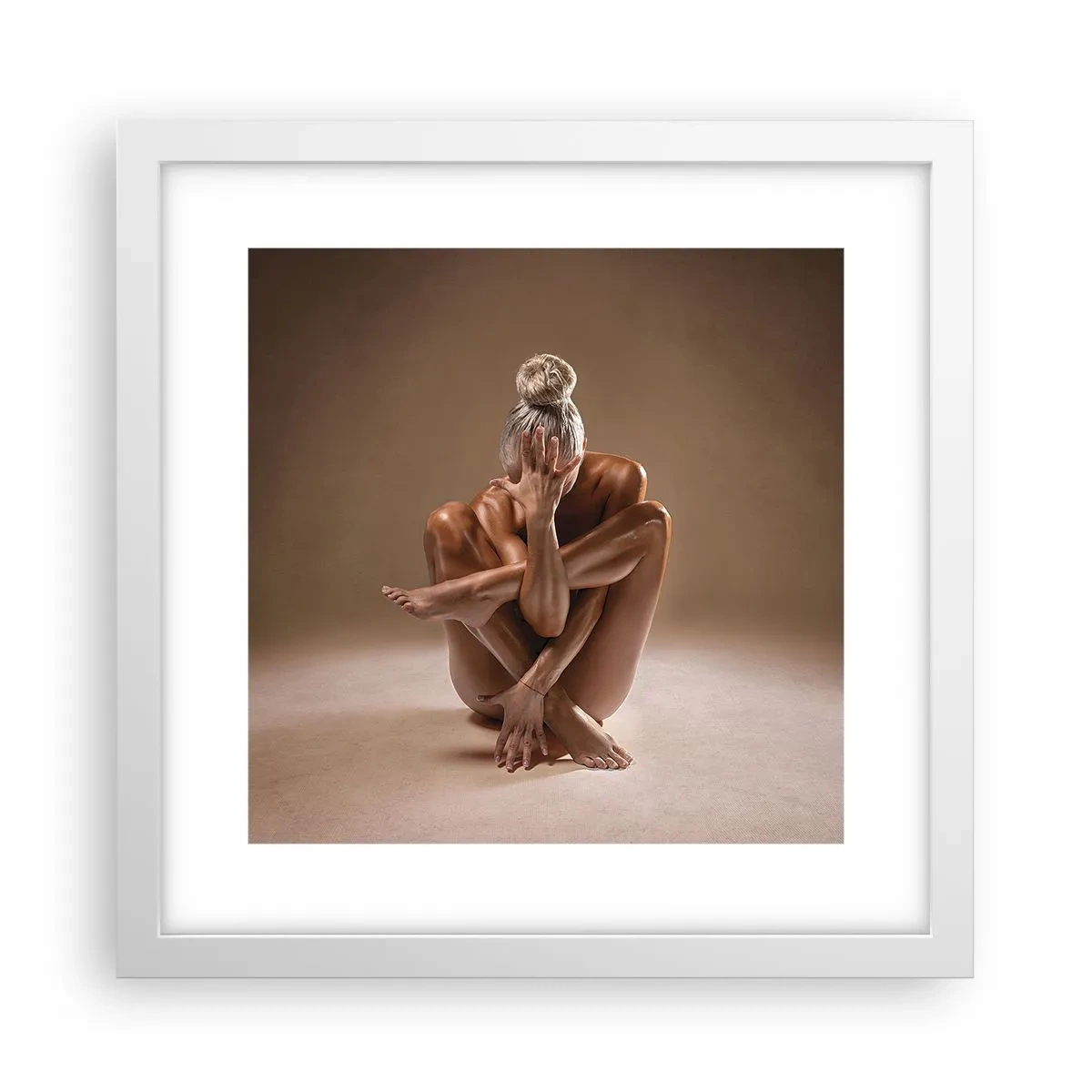 Plakat i hvid ramme - Enhed mellem krop og ånd - 30x30 cm