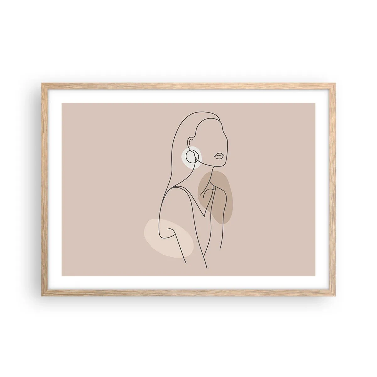 Plakat i ramme af lyst egetræ - Et ikon for pigelivet - 70x50 cm